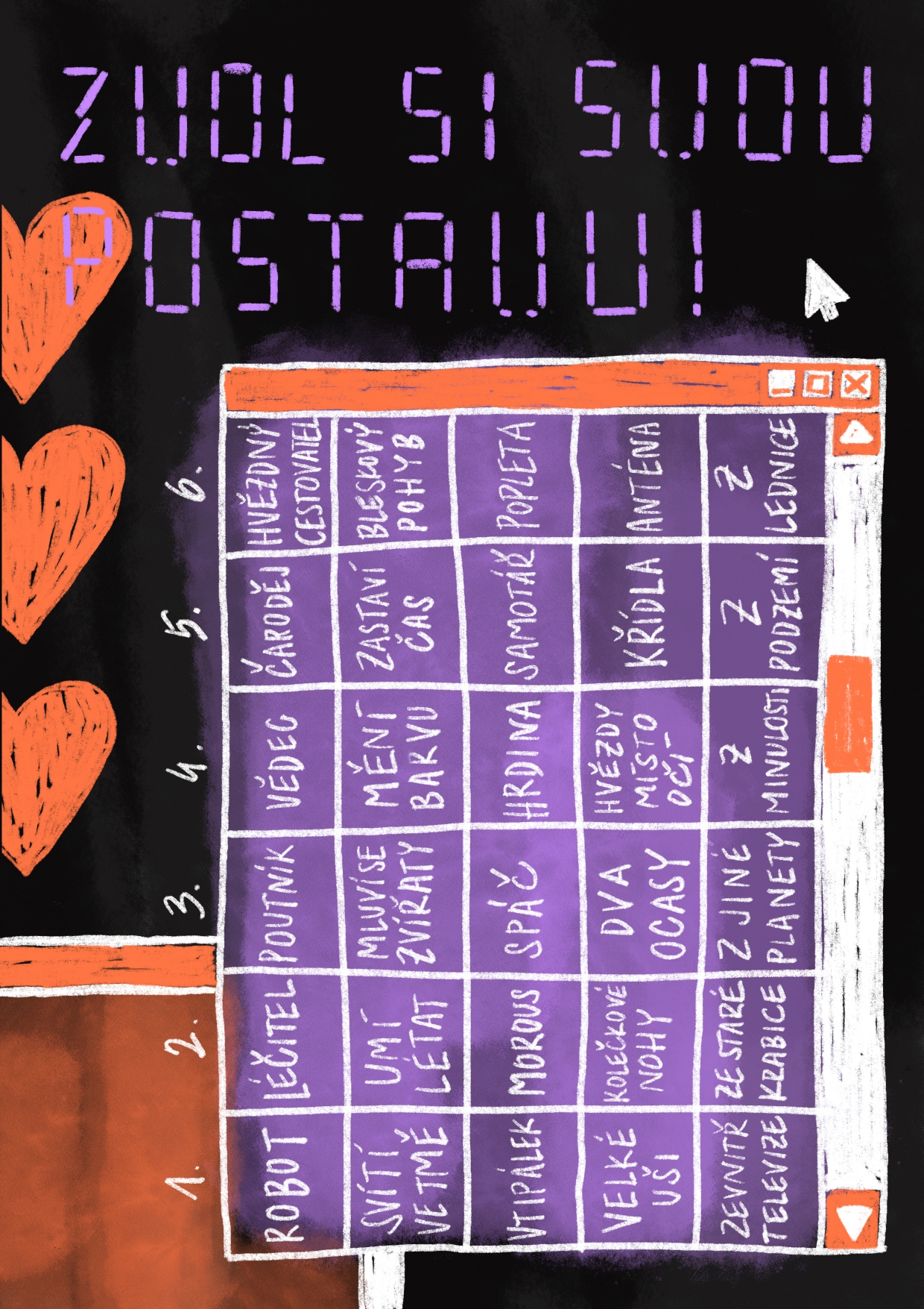 Ateliérovka 60 - Zvol si svou postavu!, ilustrace Adéla Ševčíková