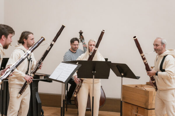 Premiere of the composition Music for VOID by Martin Petrák, written for the exhibition Jiří Příhoda VOID, performed by members of The Affogato & Friends. © Galerie Rudolfinum, photo: Libor Galia